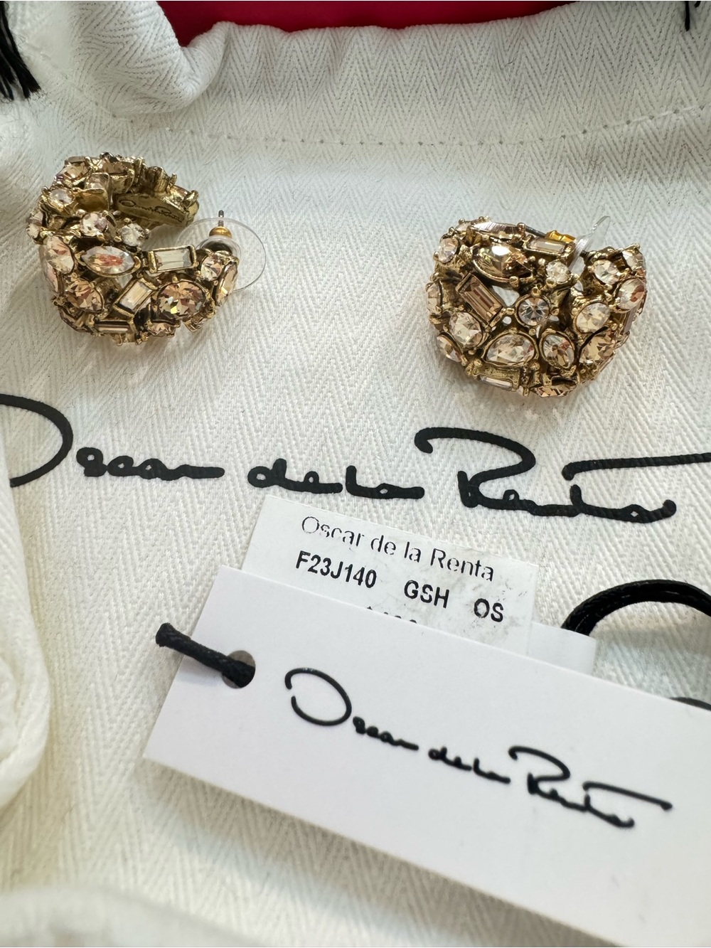 Oscar De La Renta Crystal Domed Earrings - Picture 3 of 10